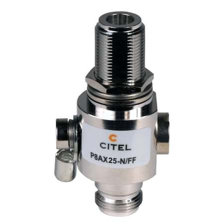 Citel Outdoor RF Protector, Dc-3.5 Ghz, Dc Pass, 190W, Imax 20Ka, Female-Female N Connector P8AX25-N/FF